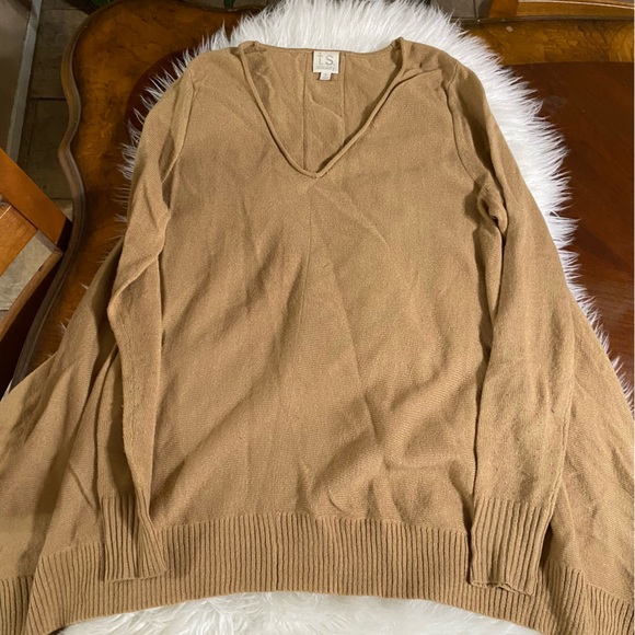 Size Small T.S Society Long Sleeve Camel Colored Blouse - Picture 2 of 4